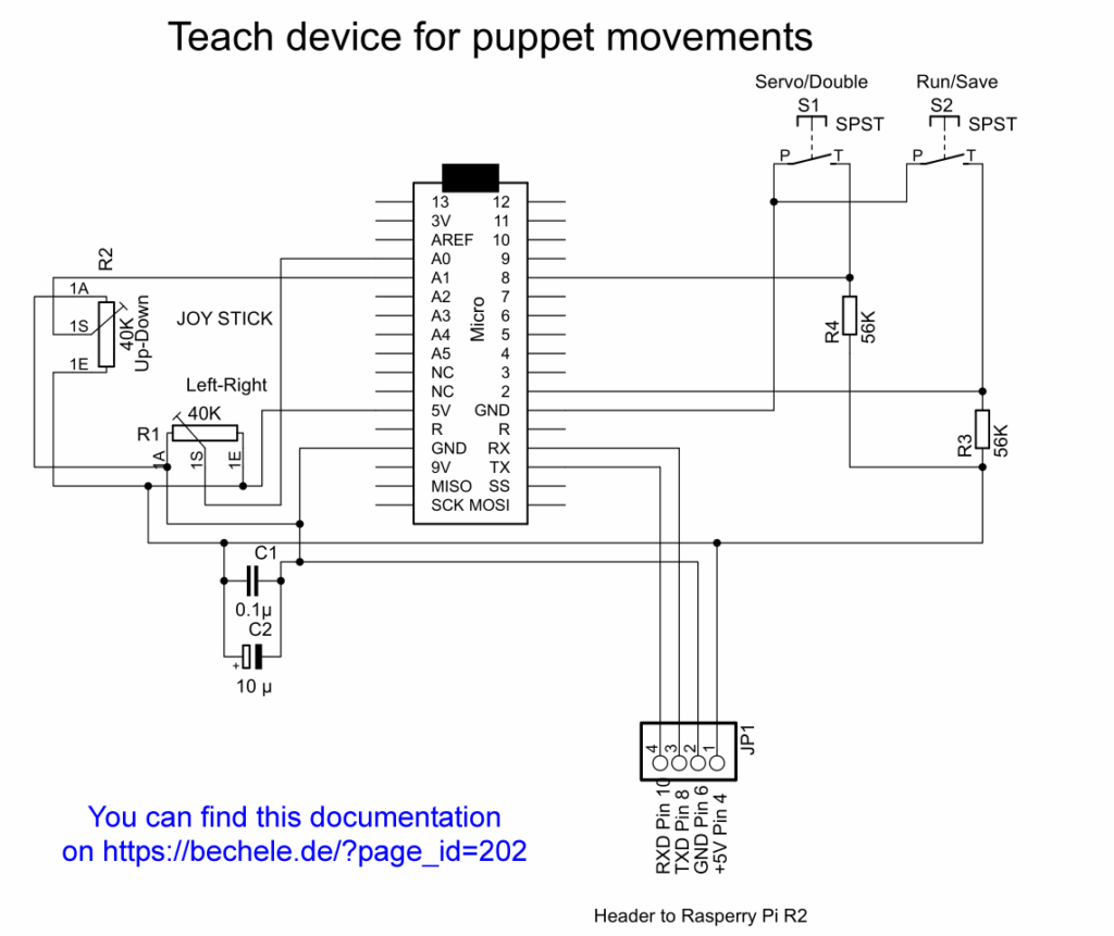 Arduino micro Pro wiring to be used for the bechele project